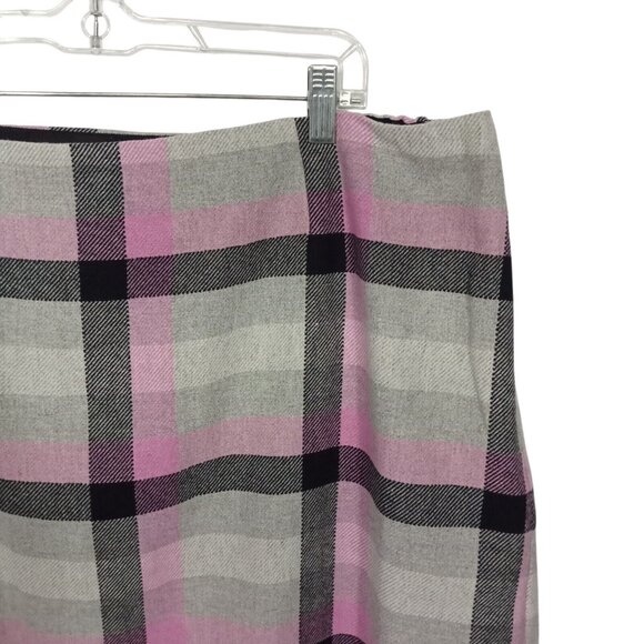 *SOLD* Talbots Womens Pencil Skirt Size 22W Wool Blend Plaid Gray Pink Career - Picture 5 of 5
